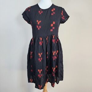 ASOS Dress Womens 6 Mini Black Red Party Vacation Fit Flare Cocktail‎ Event